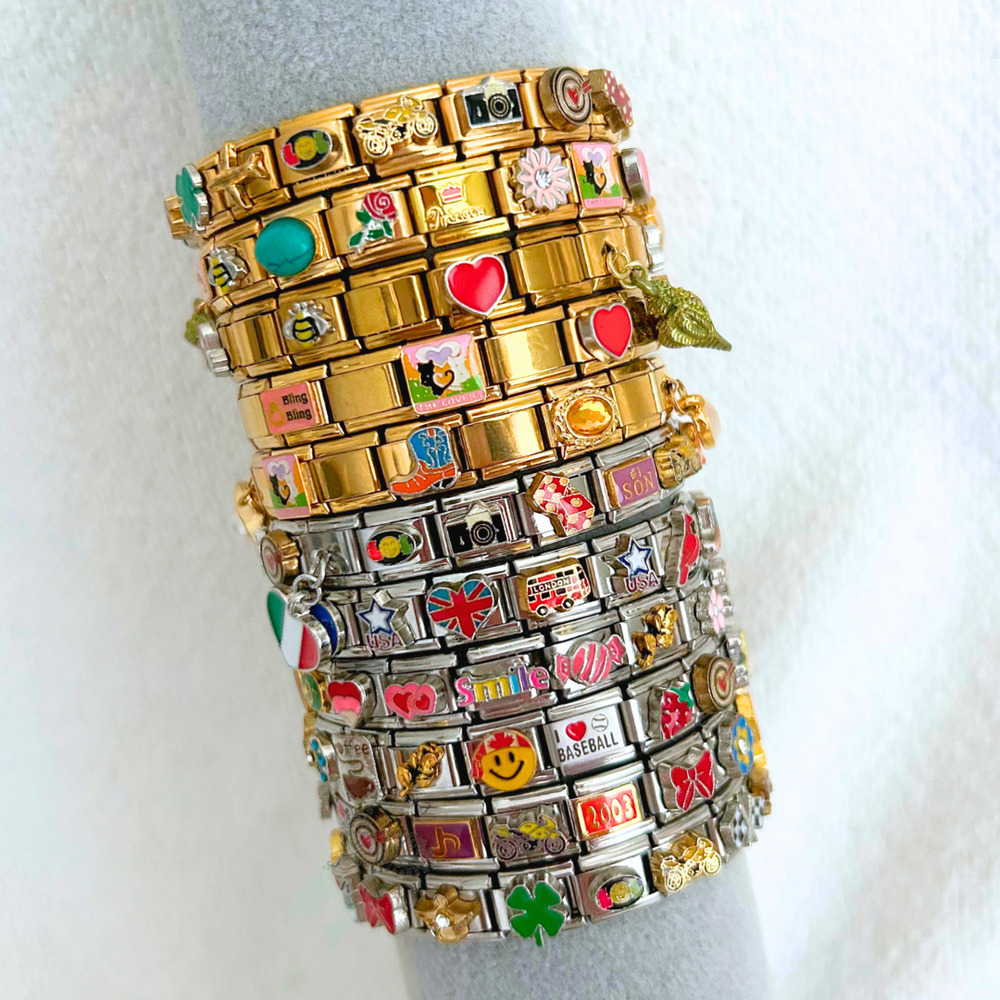 Customized Italian Charm Bracelet Stainless Steel Y2K Jewelry Handmade Gift